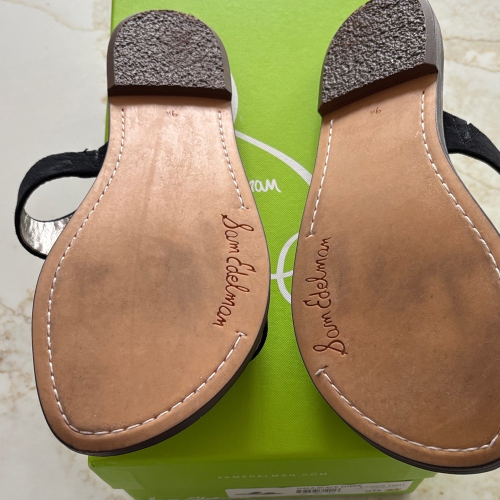 Sam Edelman Black Suede strap and Brown inside Sandals - Picture 4 of 6